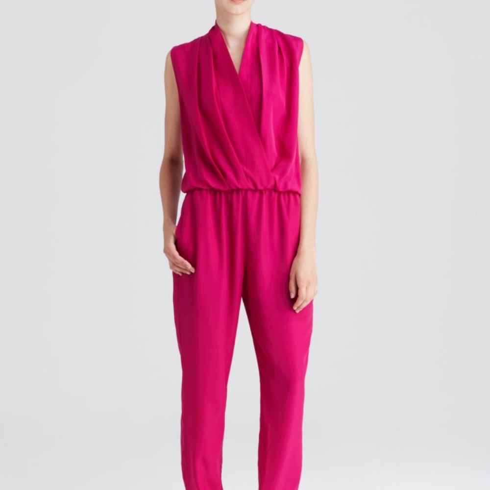 Bloomie Aqua Jumpsuit Crossover Cinch Waist